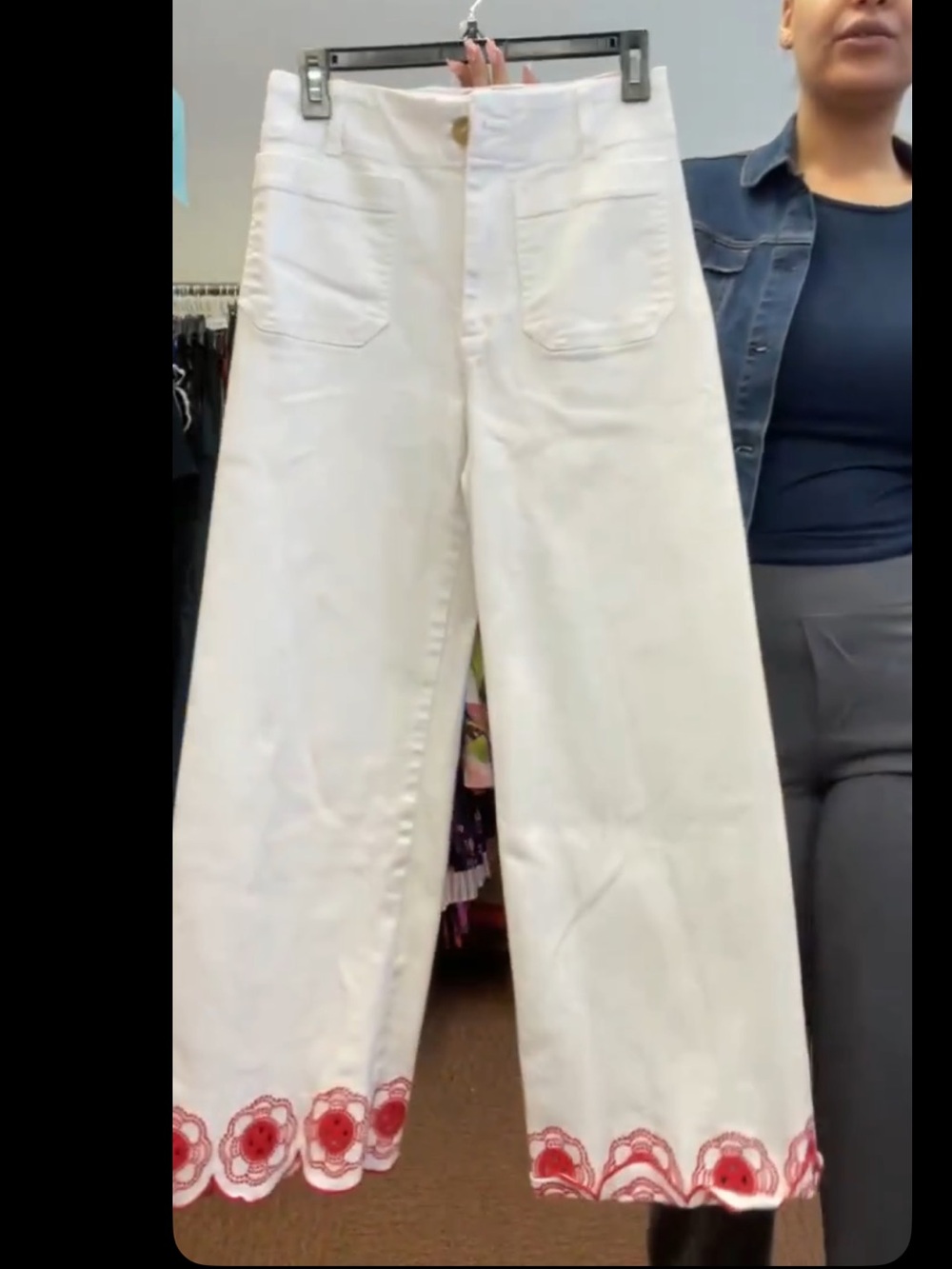 Maeve Anthropologie Colette Cropped High-Rise Wide-Leg Jeans Scallop-Hem Edition - Picture 11 of 11